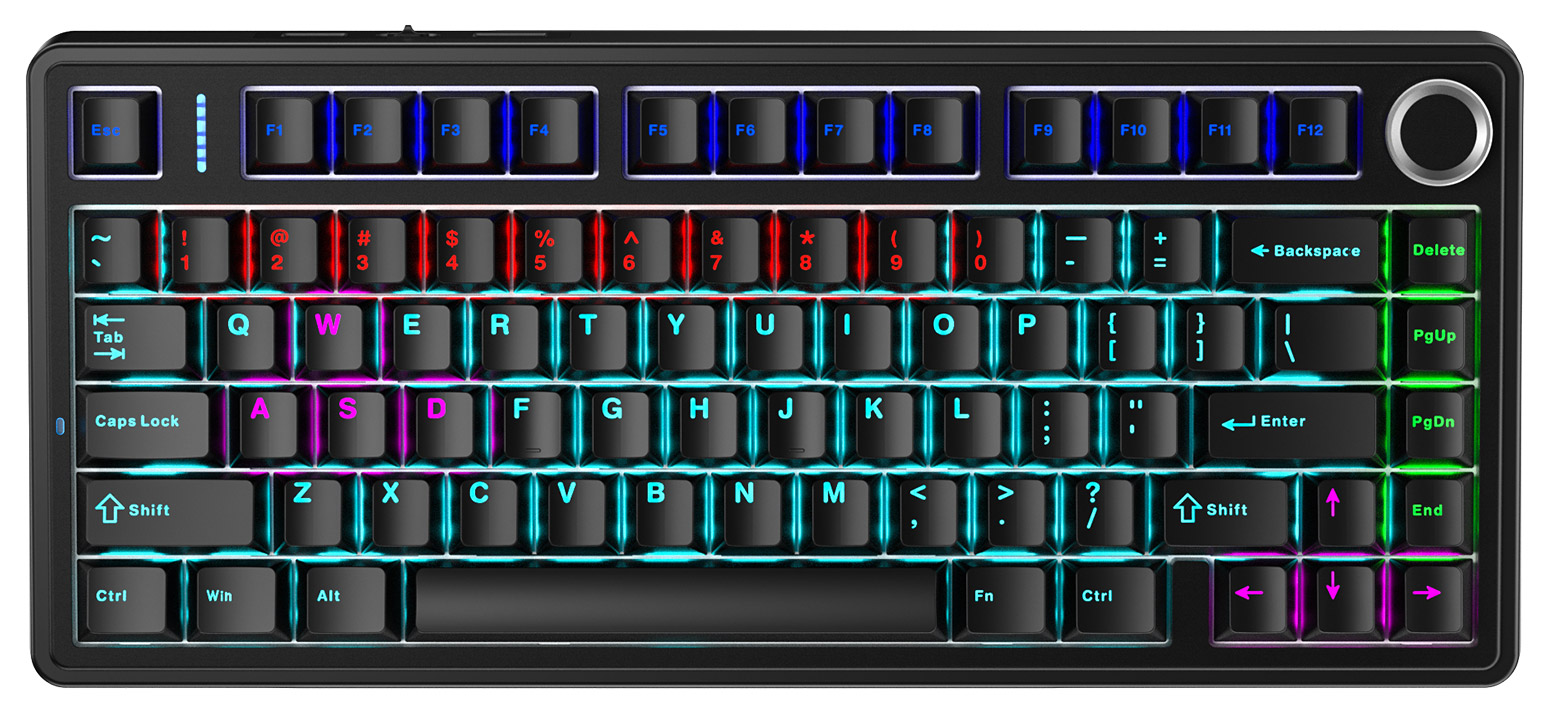 Механічна клавіатура Aula F75 Keycap KRGD RGB з перемикачами KRGD та регулятором гучності
